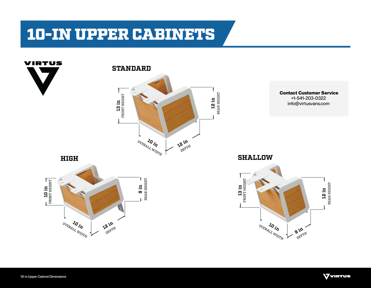 Virtus Vans 2019+ Mercedes Sprinter 10" Shallow Upper Cabinet