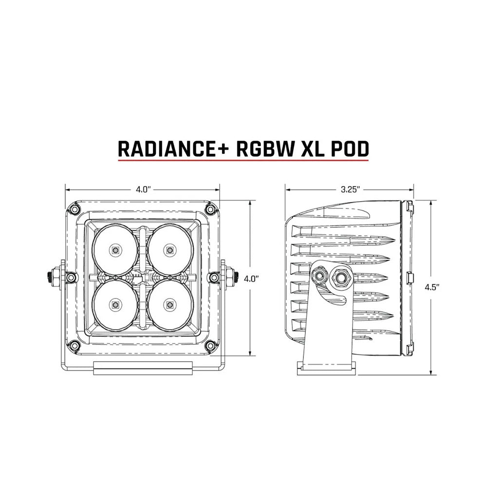 RIGID Industries XL Radiance + Light Pod RGBW Pair Campervan HQ