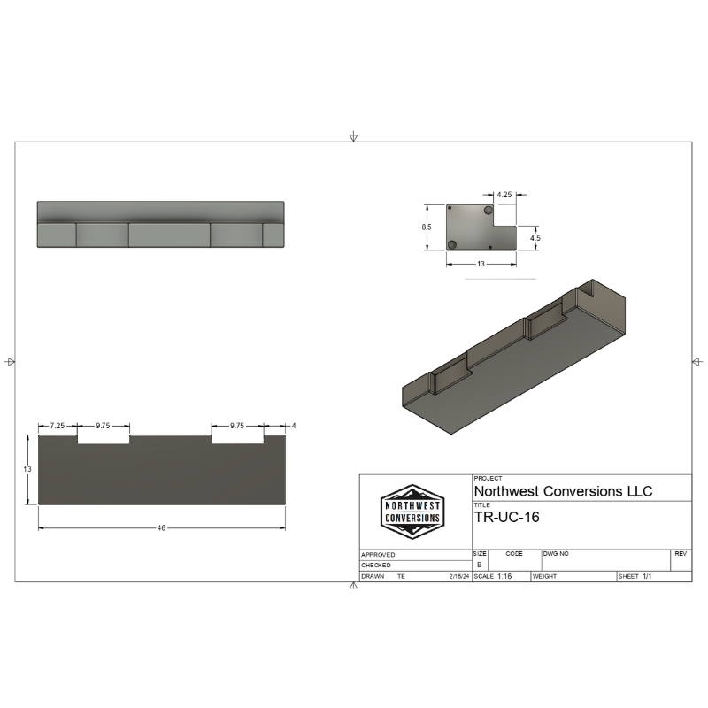 Northwest Conversions 16 Gallon Ford Transit Undercarriage Water Tank