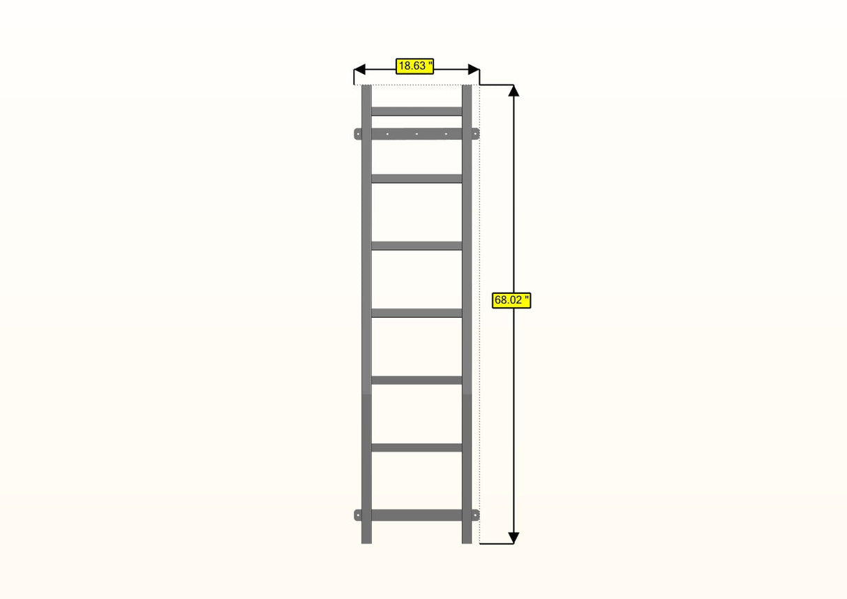RB Components 2007+ Sprinter Van HD Rear Door Ladder - High Roof