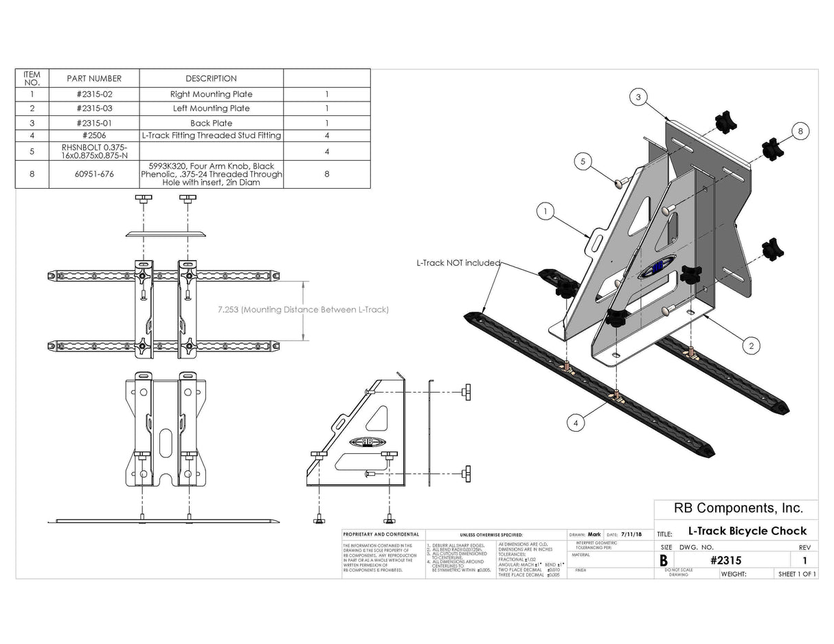 RB Components Adjustable Wheel Chock