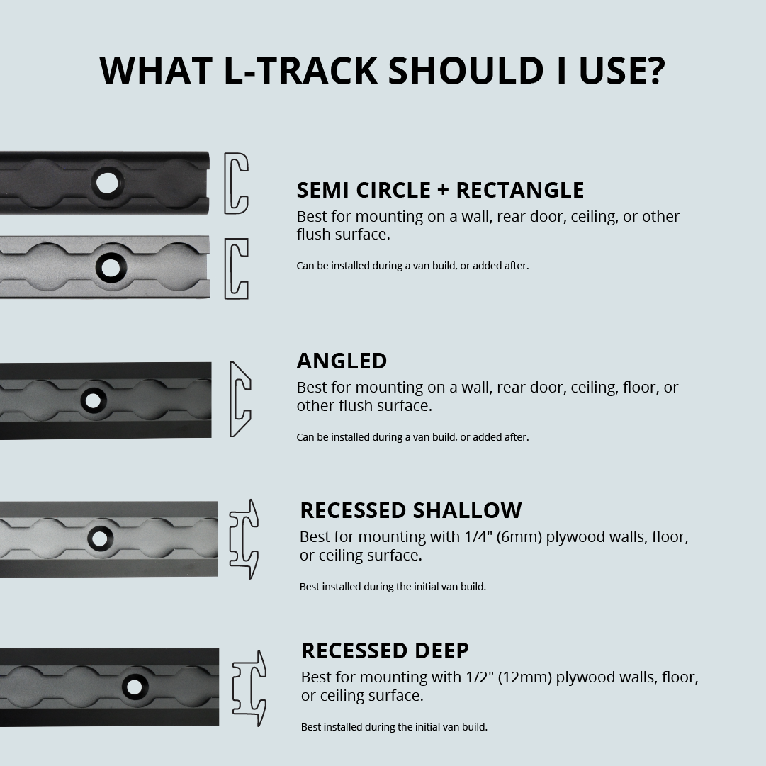 VanEssential Recessed Deep Venture L-Track (2 Pack)