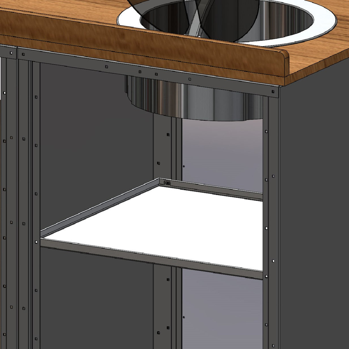 RB Components 48in Galley - Isotherm 85 Fridge Base Cabinet