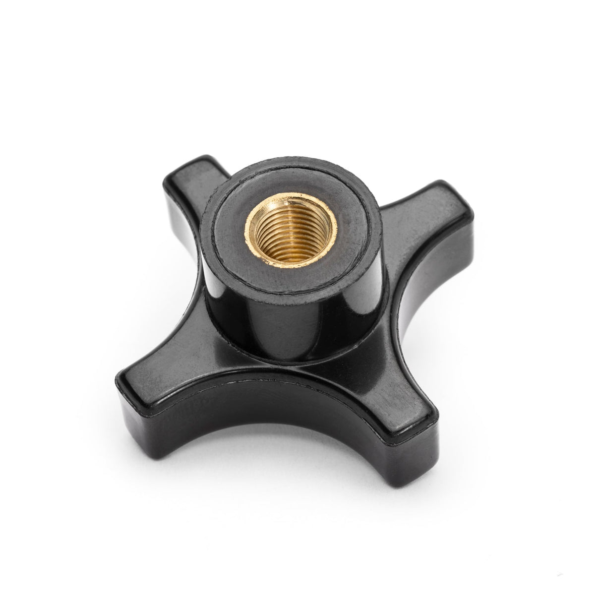 RB Components Four Arm Knob, Black, Threaded