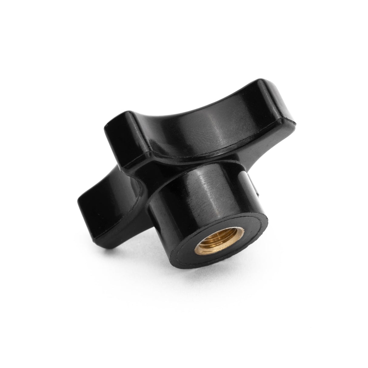 RB Components Four Arm Knob, Black, Threaded