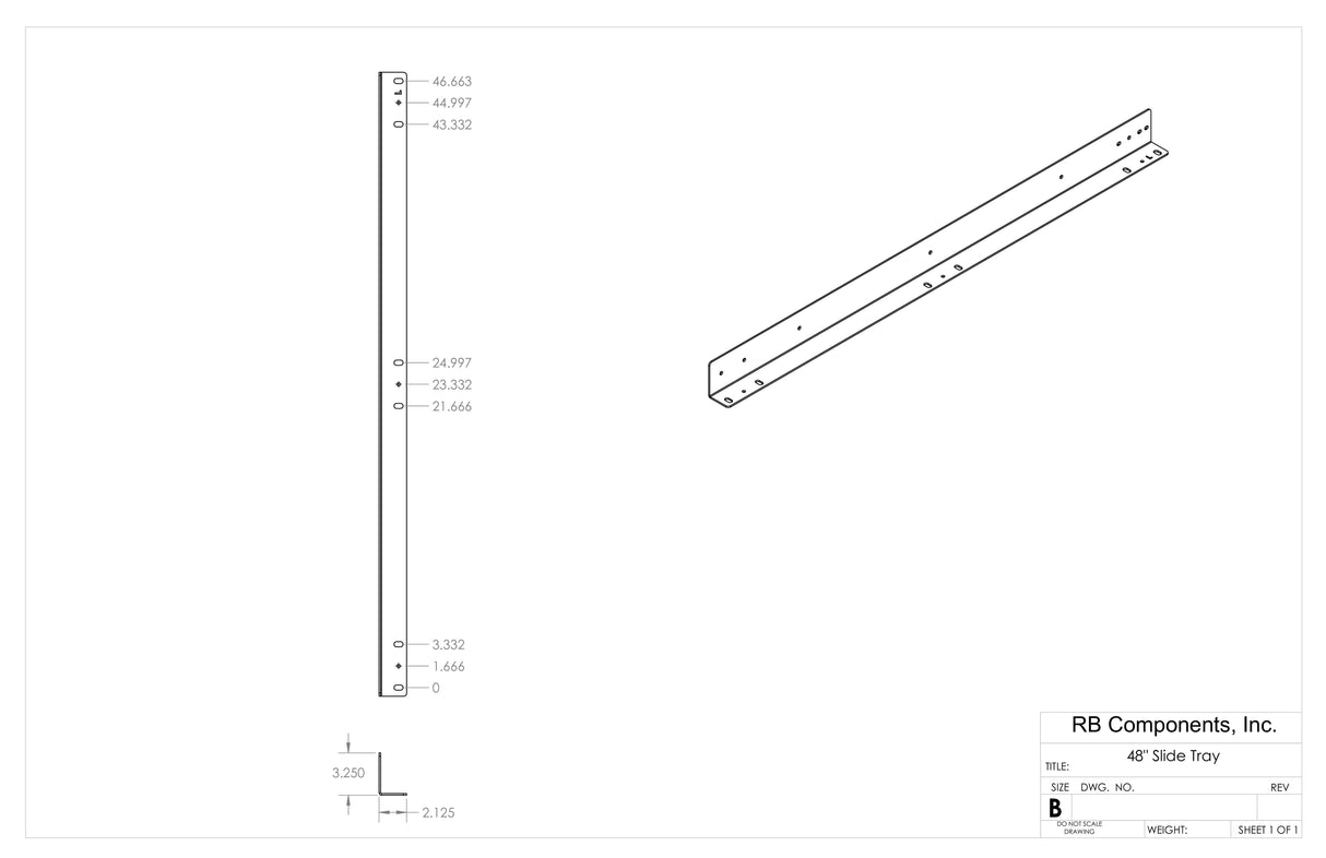 RB Components 48" DIY SLIDE TRAY KIT