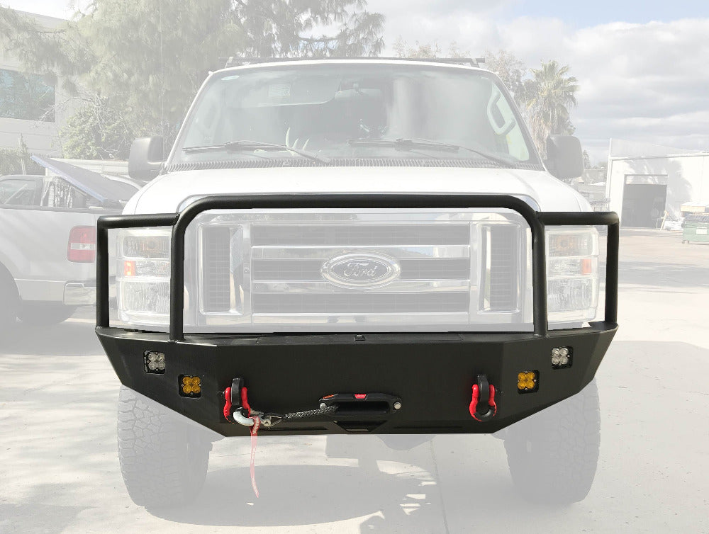 Aluminess Ford E-Series Front Winch Bumper (2008-2014)_Cutout - Campervan HQ