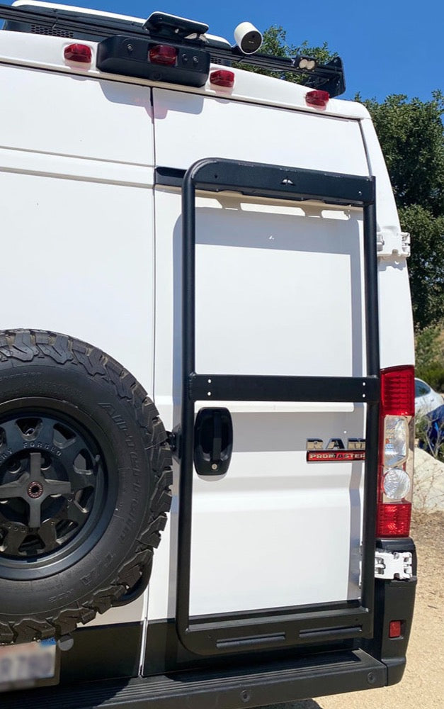 Aluminess 2013+ Promaster Passenger Side Box and BackPACK Carrier (Side View) - Campervan HQ