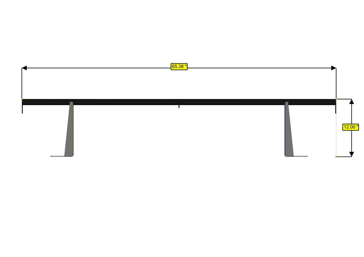 RB Components 2007+, Roof Bar 64" Wide - 12" Lift - High Roof - AC/Vent Cover Restrictions