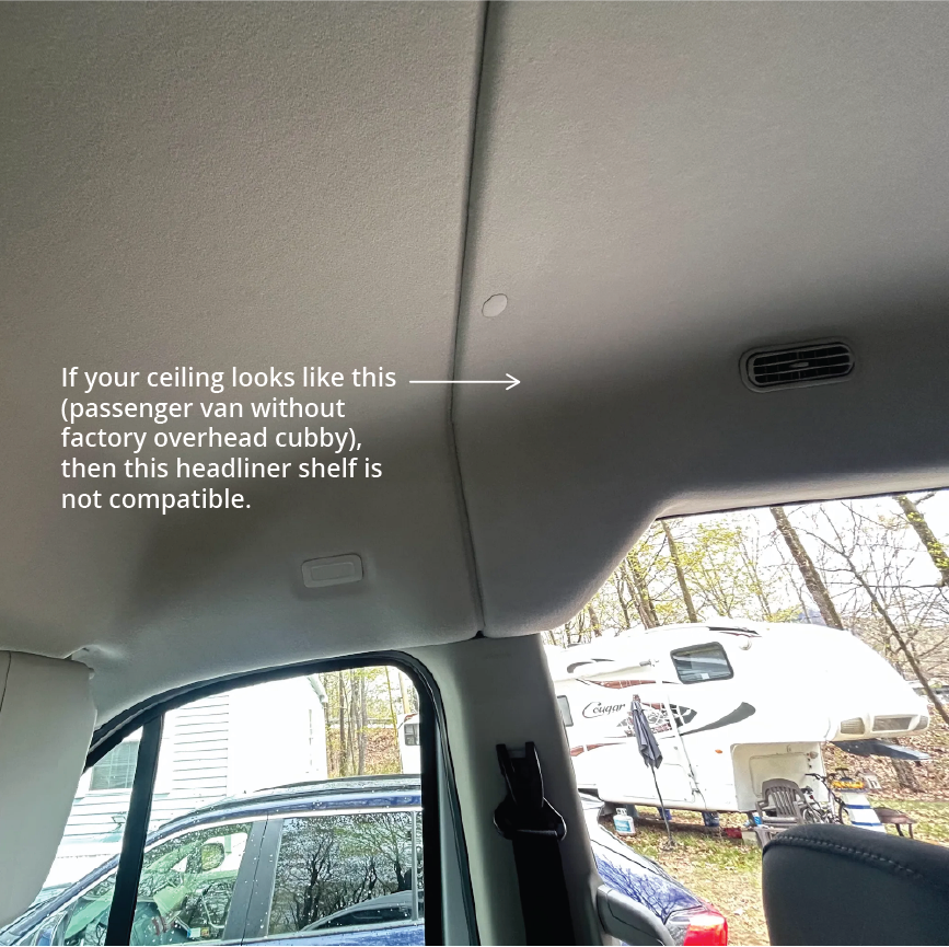 VanEssential Ford Transit Headliner Shelf
