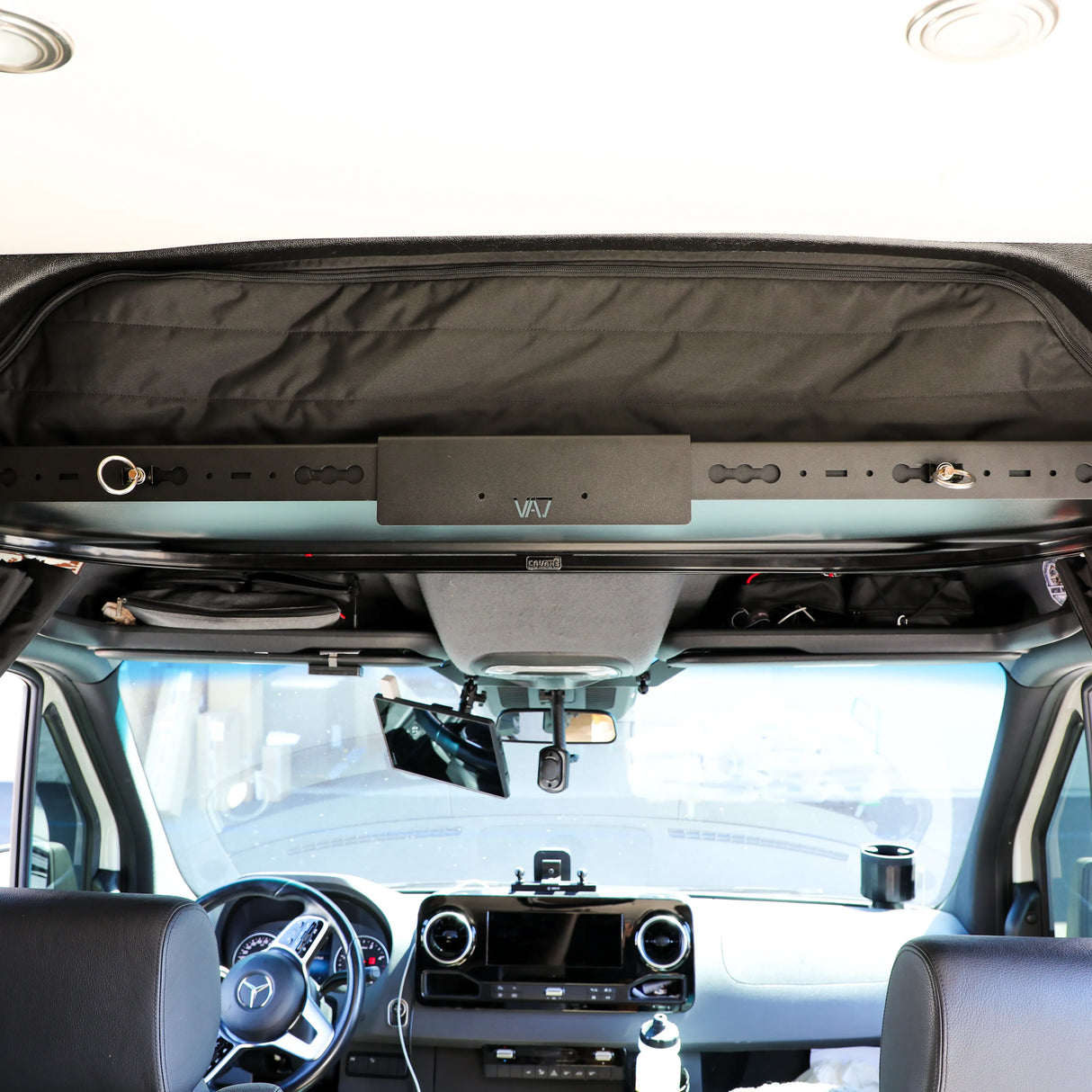 Canyon Adventure Vans Cab Shelf TV Bracket