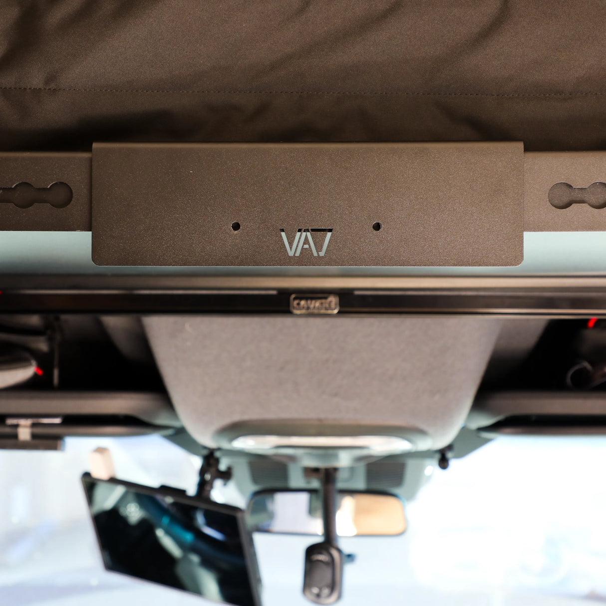 Canyon Adventure Vans Cab Shelf TV Bracket