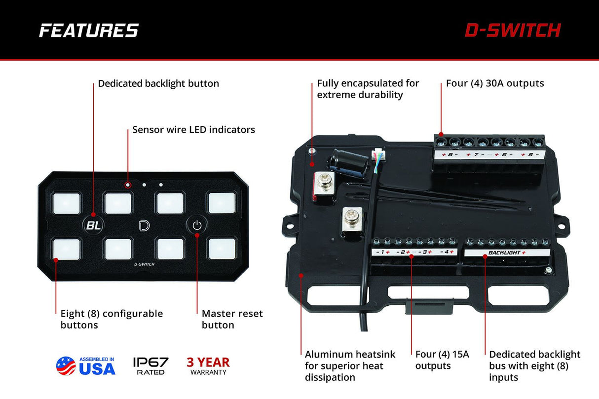 Diode Dynamics Diode Dynamics D-Switch 8-Channel Switch Panel-5