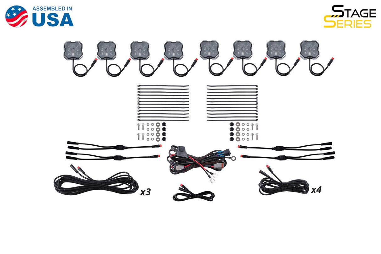Diode Dynamics RGBW Rock Light Installer Kit w Controller (8-pack)-7