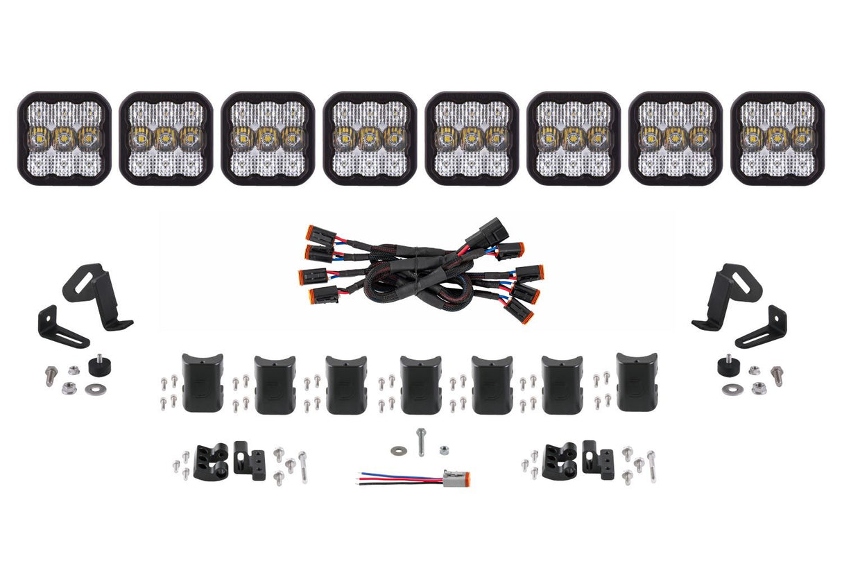 Diode Dynamics SS5 Sport Universal CrossLink 8-Pod Lightbar Yellow Driving-1