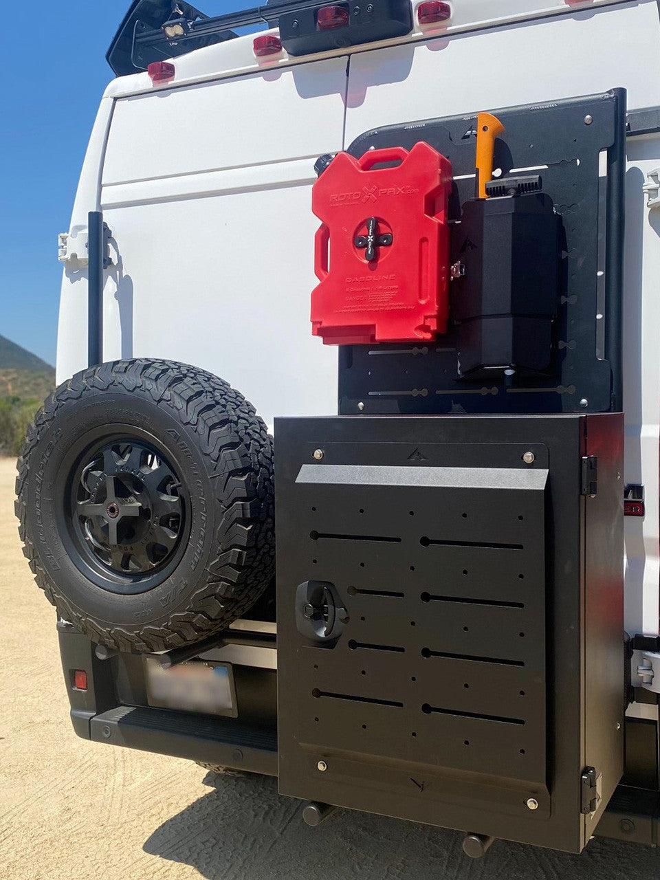 Aluminess 2013+ Promaster BackPACK Upper Plate (Expo PRO Kit and Rotopax mounted) - Campervan HQ