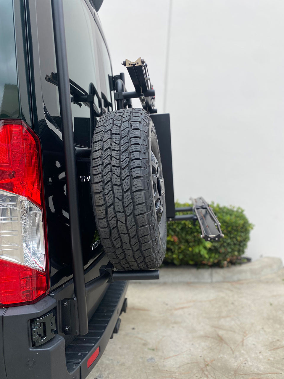 Aluminess Ford Transit Rear Door Tire/Box Carrier (2015+)