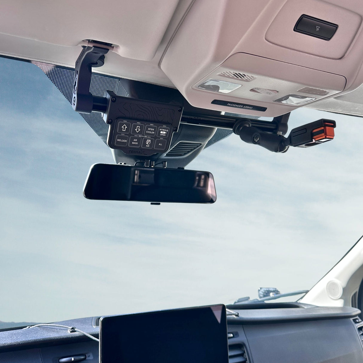 TERRA X Ford Transit Visor Mount - VISORDOK – Carbon Fiber Mount for Navigation & Devices