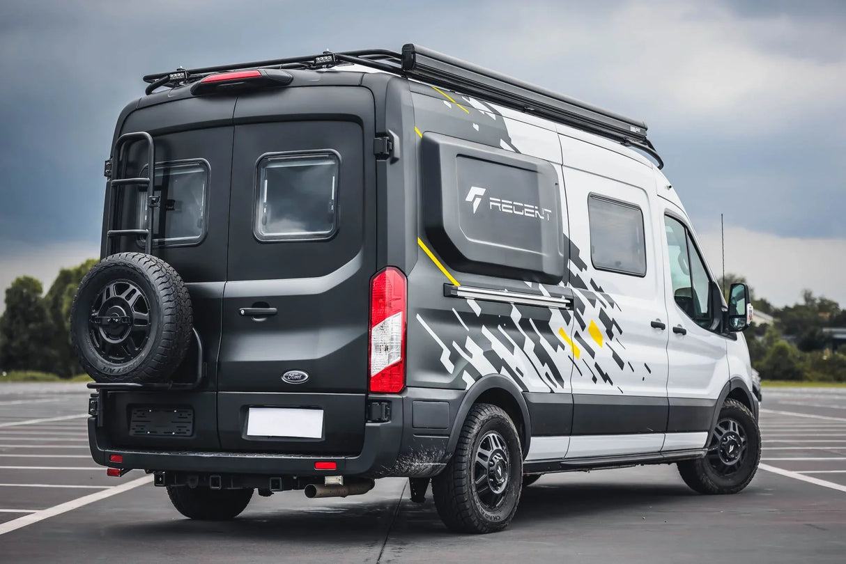 Tec Vanlife 2015+ Ford Transit Two-in-one ladder and tire carrier - Aluminum