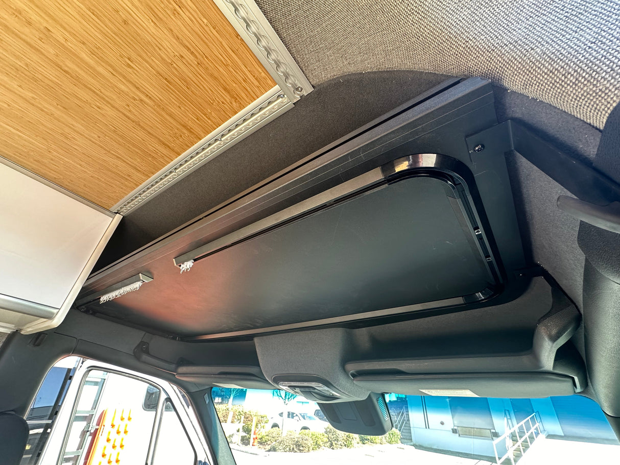 Tec Vanlife Mercedes Sprinter Aluminum Headliner Shelf with Built-in Curtain Rails