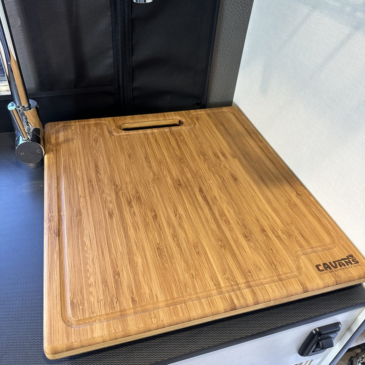 Canyon Adventure Vans Bamboo Cutting Board - Natural