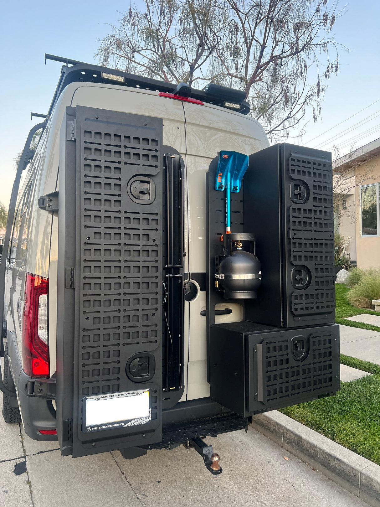 RB Components 2019+ Mercedes Sprinter Rear Door Gear Storage Rack