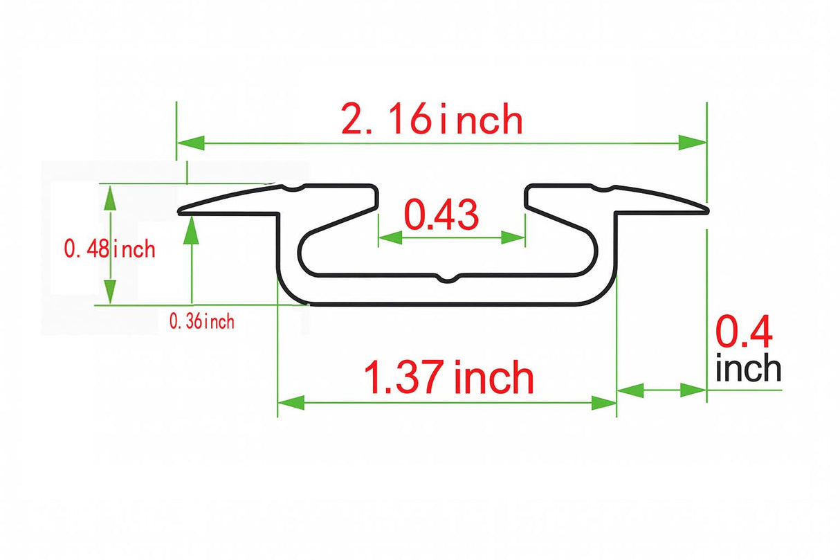 Tec Vanlife Flanged L Track "BEEFY" - Anodized Matte Black