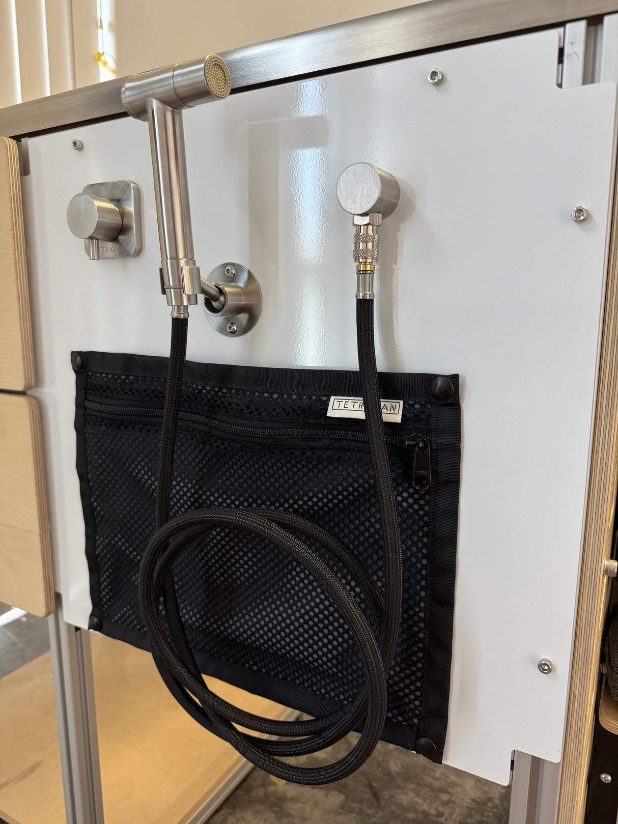 Tetravan Stainless Steel RV and Marine Shower Port System