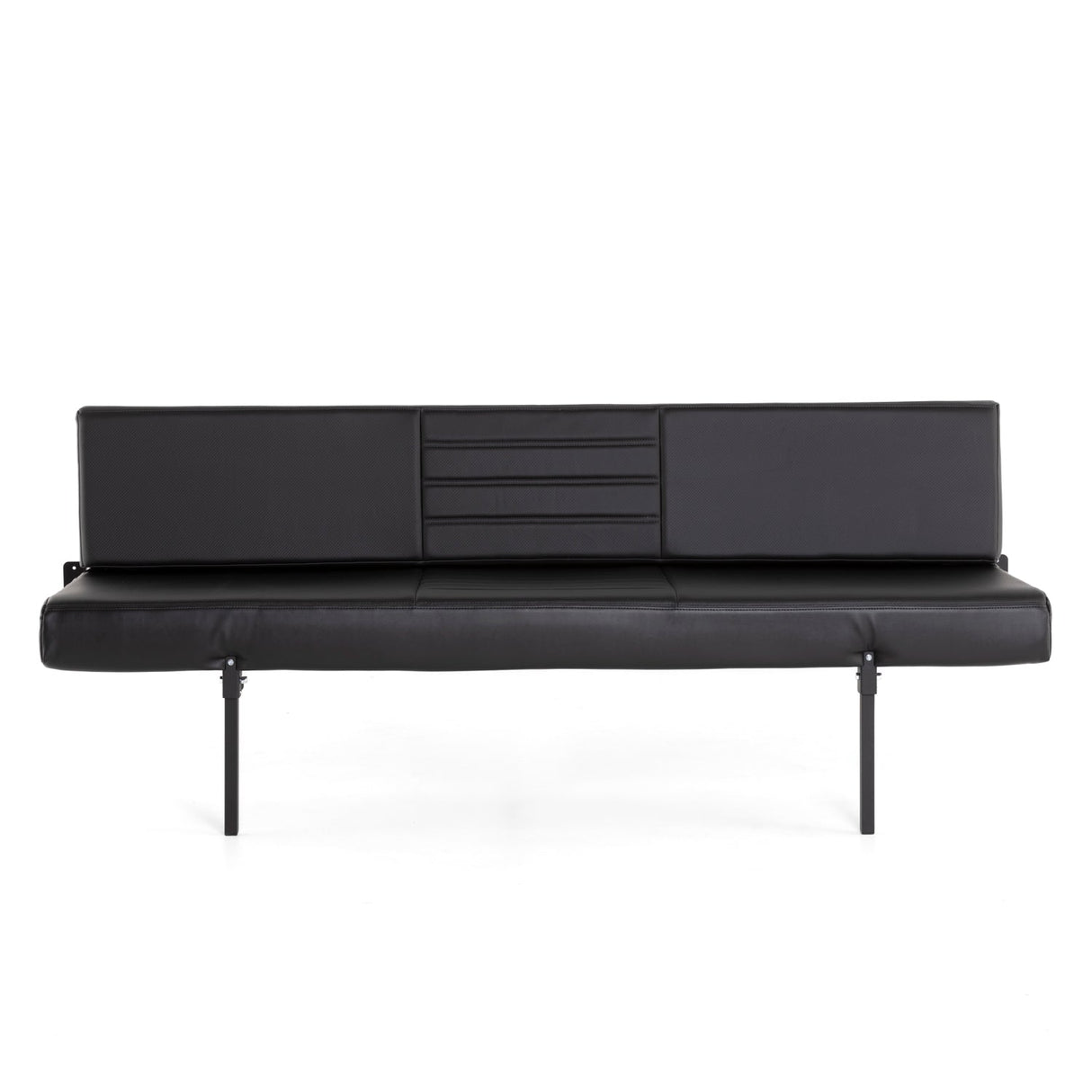 RB Components 76" Retro Sofa Sleeper - Black Carbon Fiber Vinyl