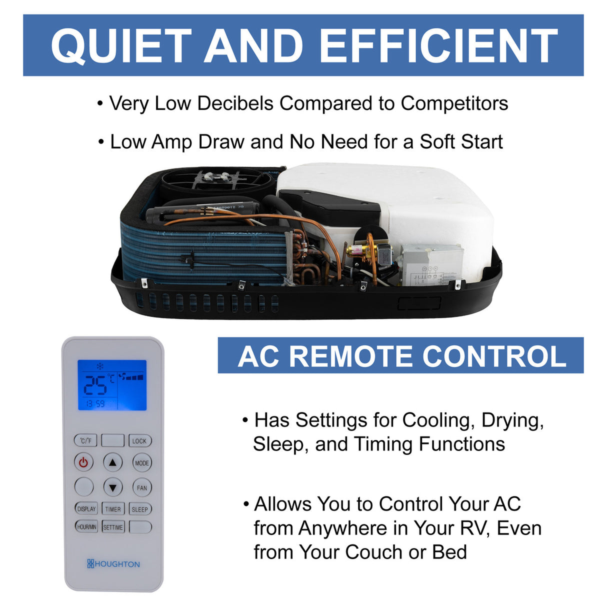 RecPro 48V Air Conditioner with Heat Pump - 9500 BTU