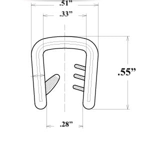 AM Auto Window Gasket Edge Trim 8 feet (Large)