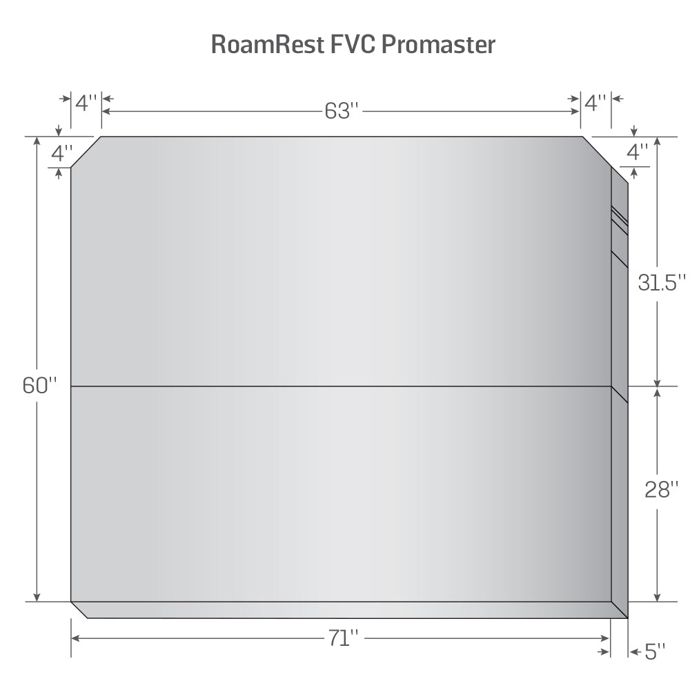 RoamRest Flatline Van Co. Foldable Van Mattress – Compatible Replacement
