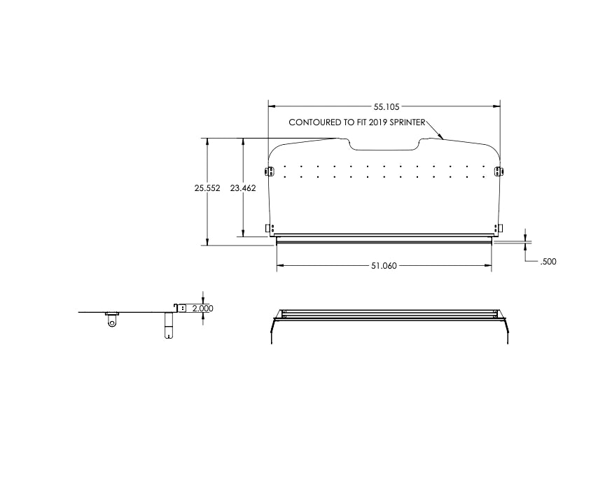 Van Wife Components 2019+ Mercedes Sprinter Headliner Shelf