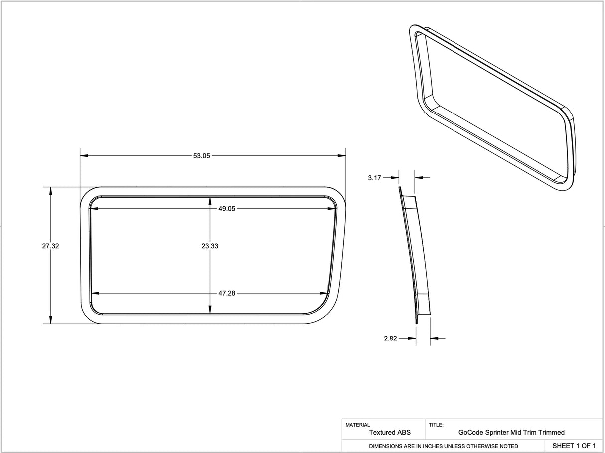 GoCode Mercedes Sprinter Driver Side Forward Factory Window Trim Ring