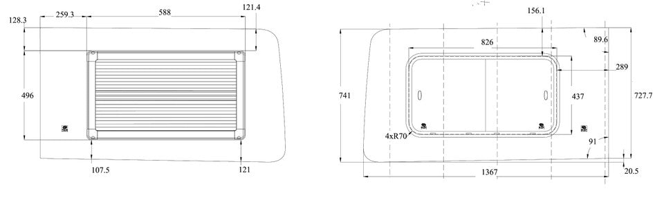 VWD 2015+ Ford Transit Driver Side Forward Double Slider Window (TL201-DS)