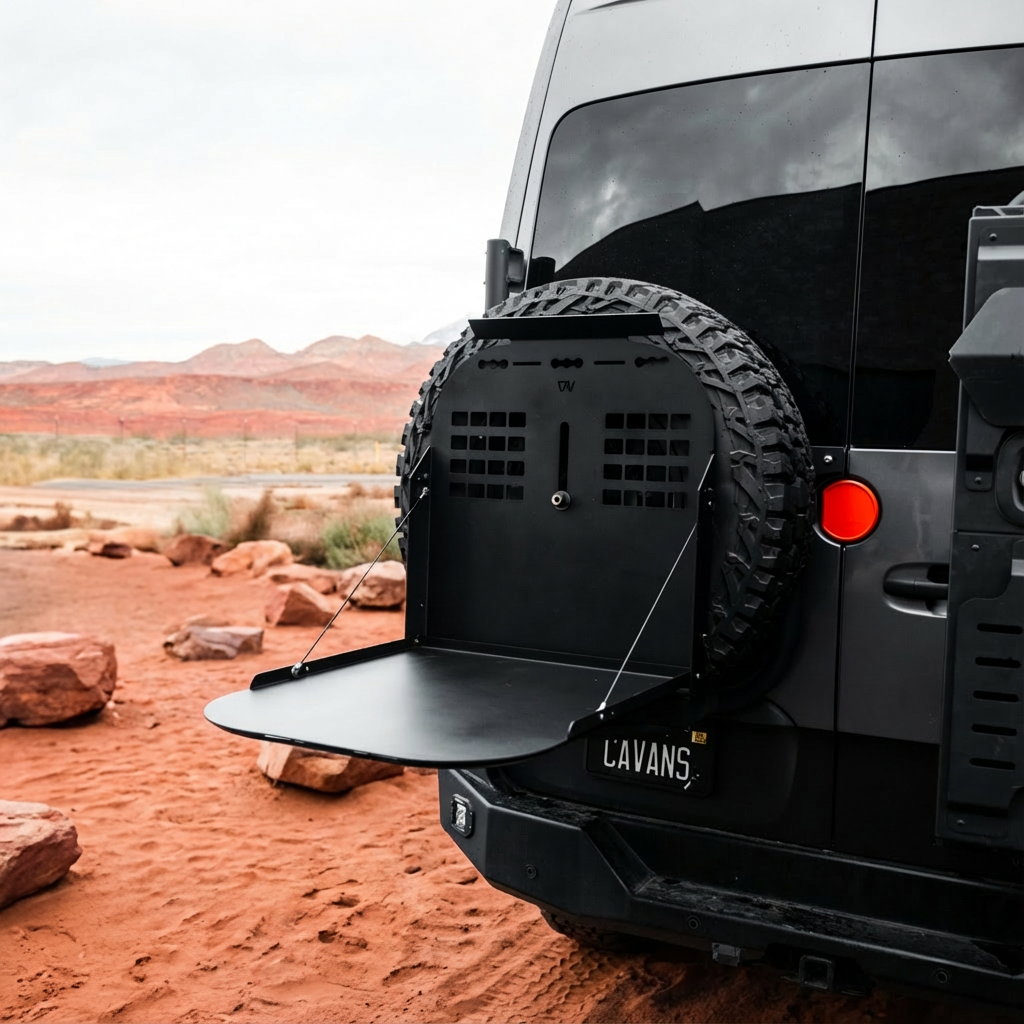 Canyon Adventure Vans Canyon Tire Carrier Drop Table