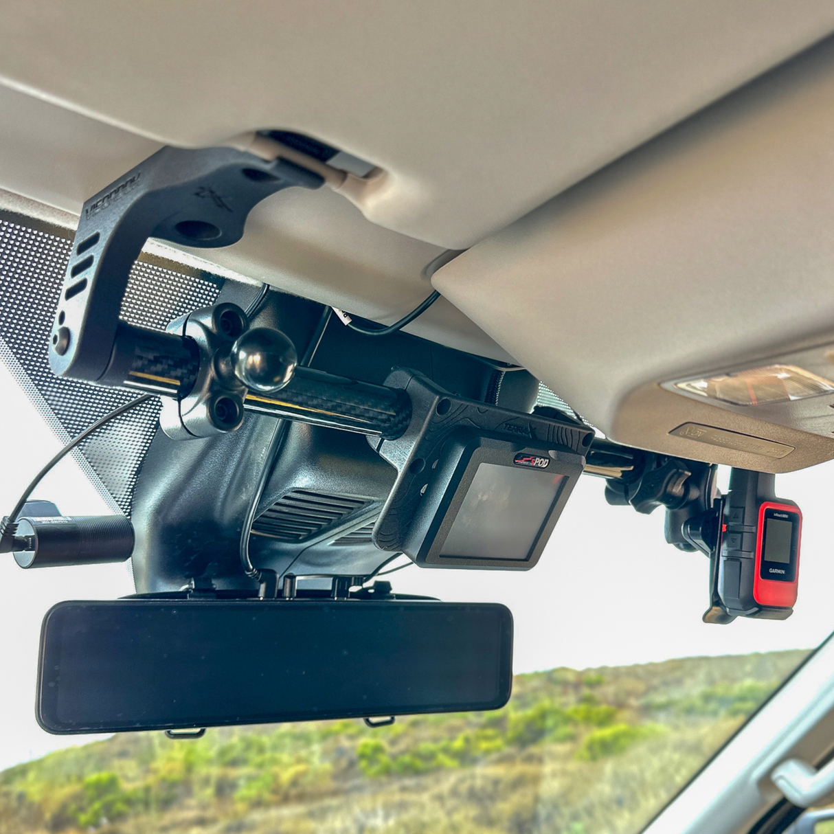 TERRA X Ford Transit Visor Mount - VISORDOK – Carbon Fiber Mount for Navigation & Devices