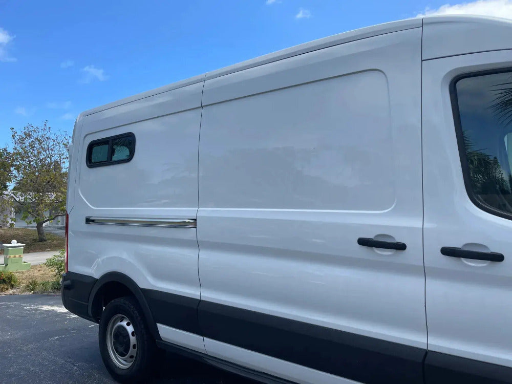 VWD Universal Fit Overlander Van Bunk Window O.D. 31-5/16" x 10-3/16" (OVR3009)_Installed Side View 2 - Campervan HQ