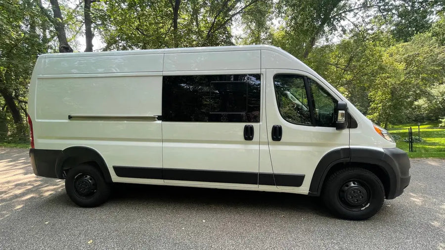 VWD Ram ProMaster Van Slider Window 2014+ Passenger Side Sliding Door (DTRAM017-INT)_Front View - Campervan HQ