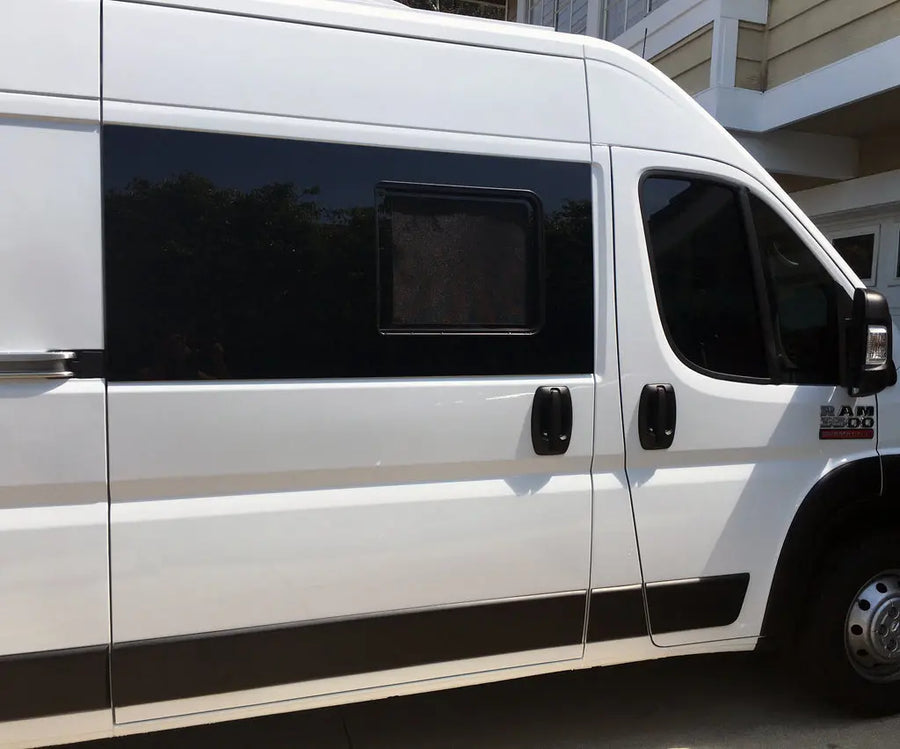 VWD Ram ProMaster Van Slider Window 2014+ Passenger Side Sliding Door (DTRAM017-INT)_Open - Campervan HQ