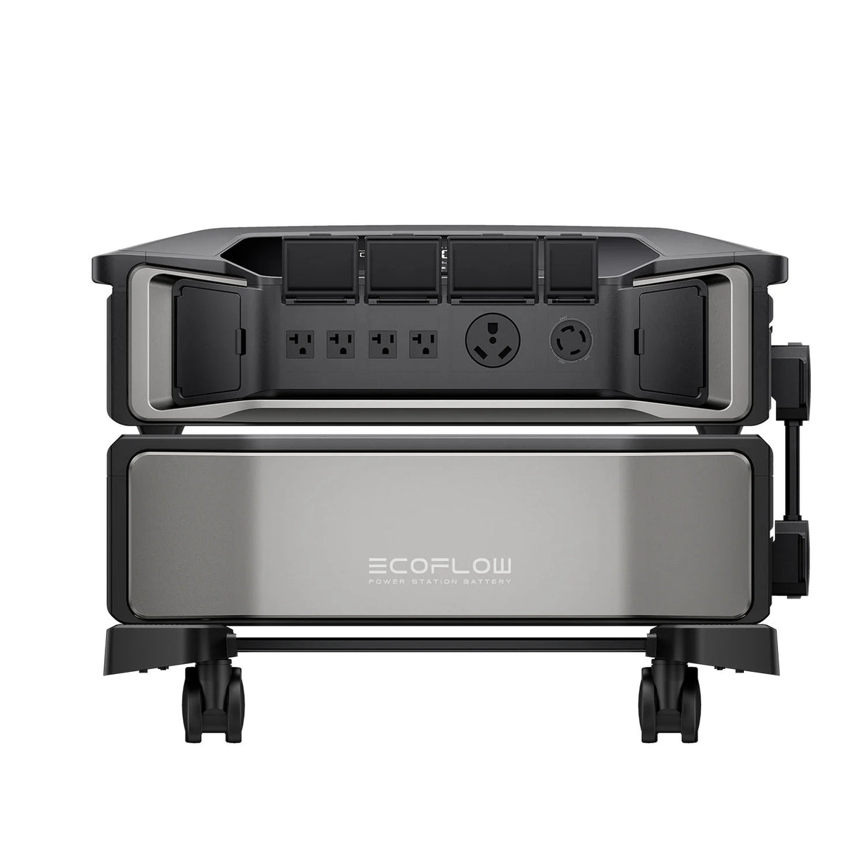 EcoFlow DELTA Pro Ultra Inverter + Batteries (Front)_Ports Open - Campervan HQ