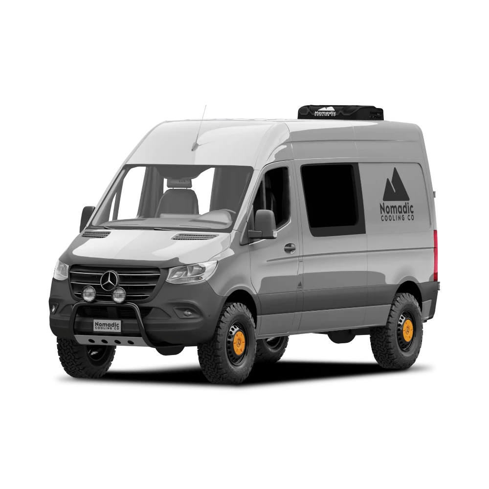 Nomadic Cooling X3 RV Air Conditioner (12/24/48V)_Black on Sprinter Camper Van - Campervan HQ