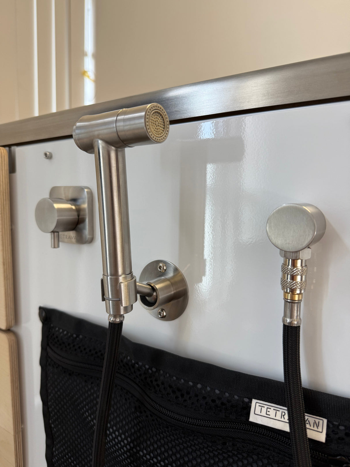 Tetravan Stainless Steel RV and Marine Shower Port System