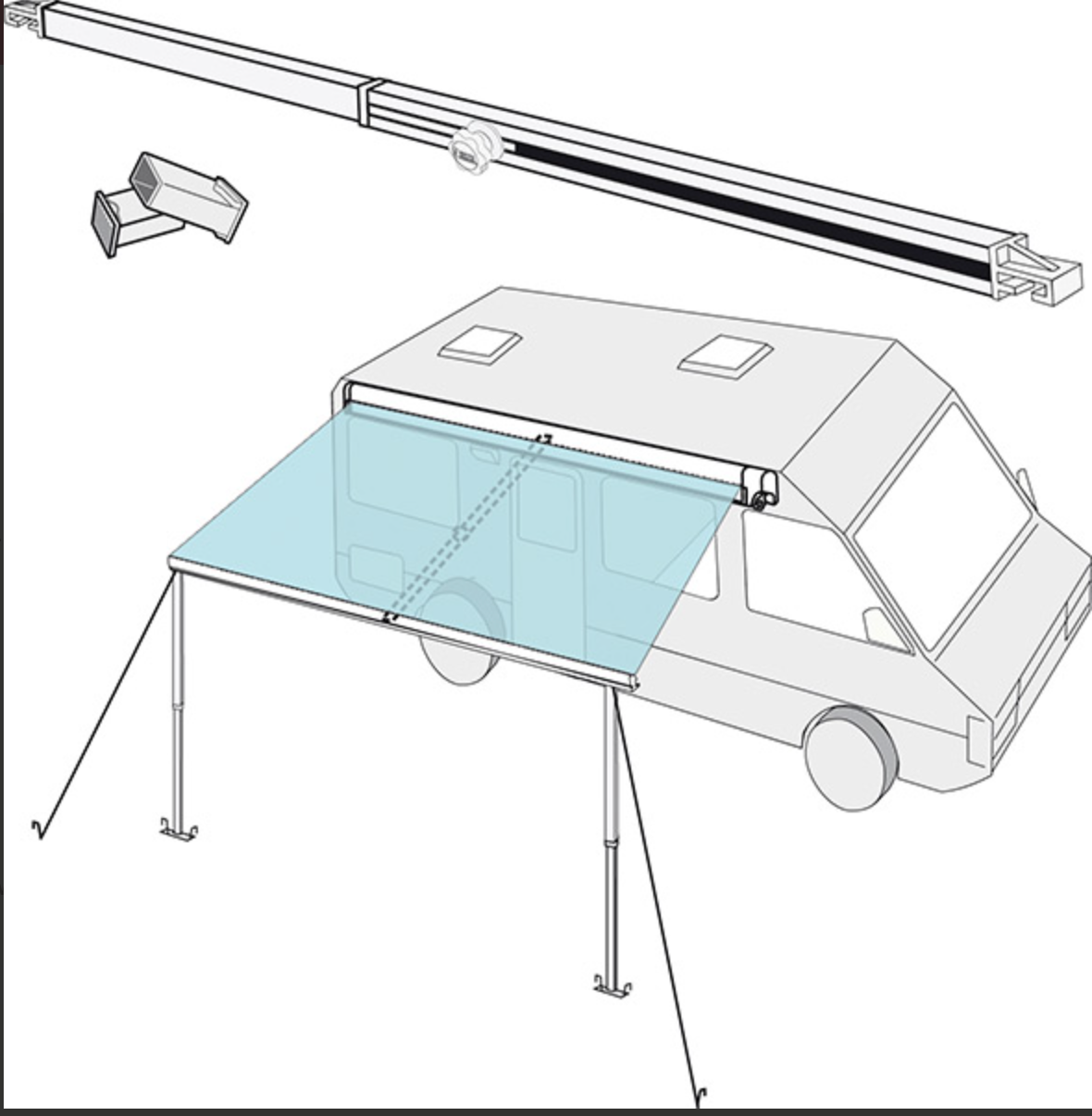 Fiamma Awning Tension Rafter Arm for F45S/F65S/F80S