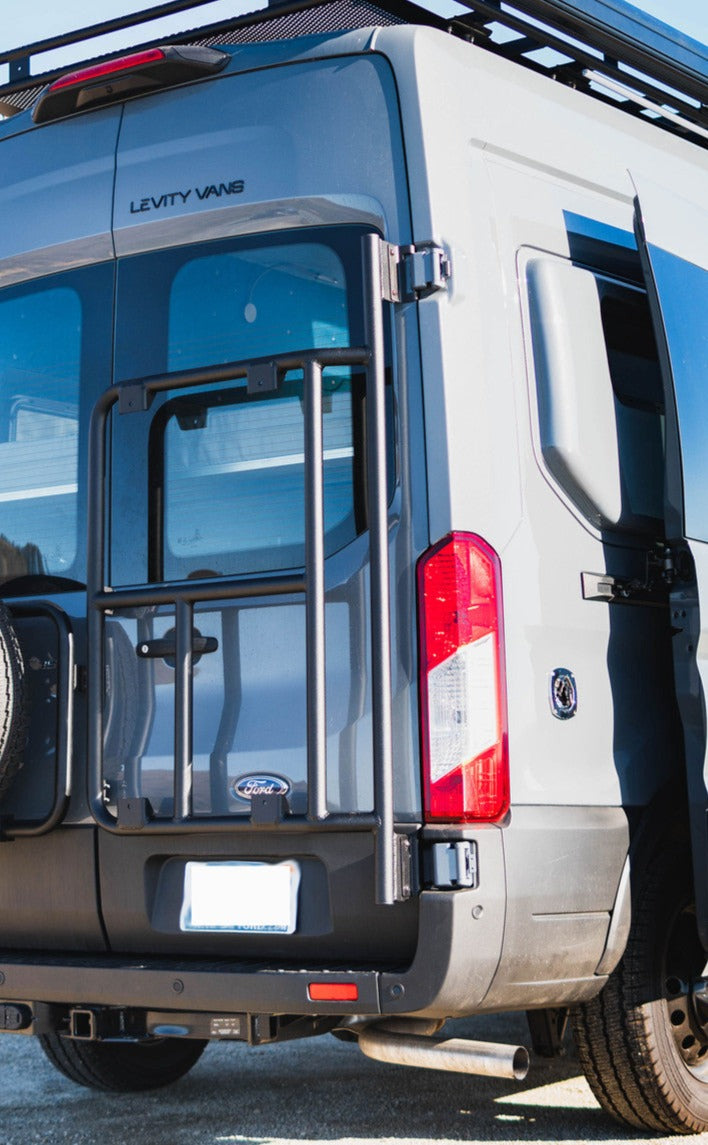 Aluminess Ford Transit Rear Door Tire/Box Carrier (2015+)