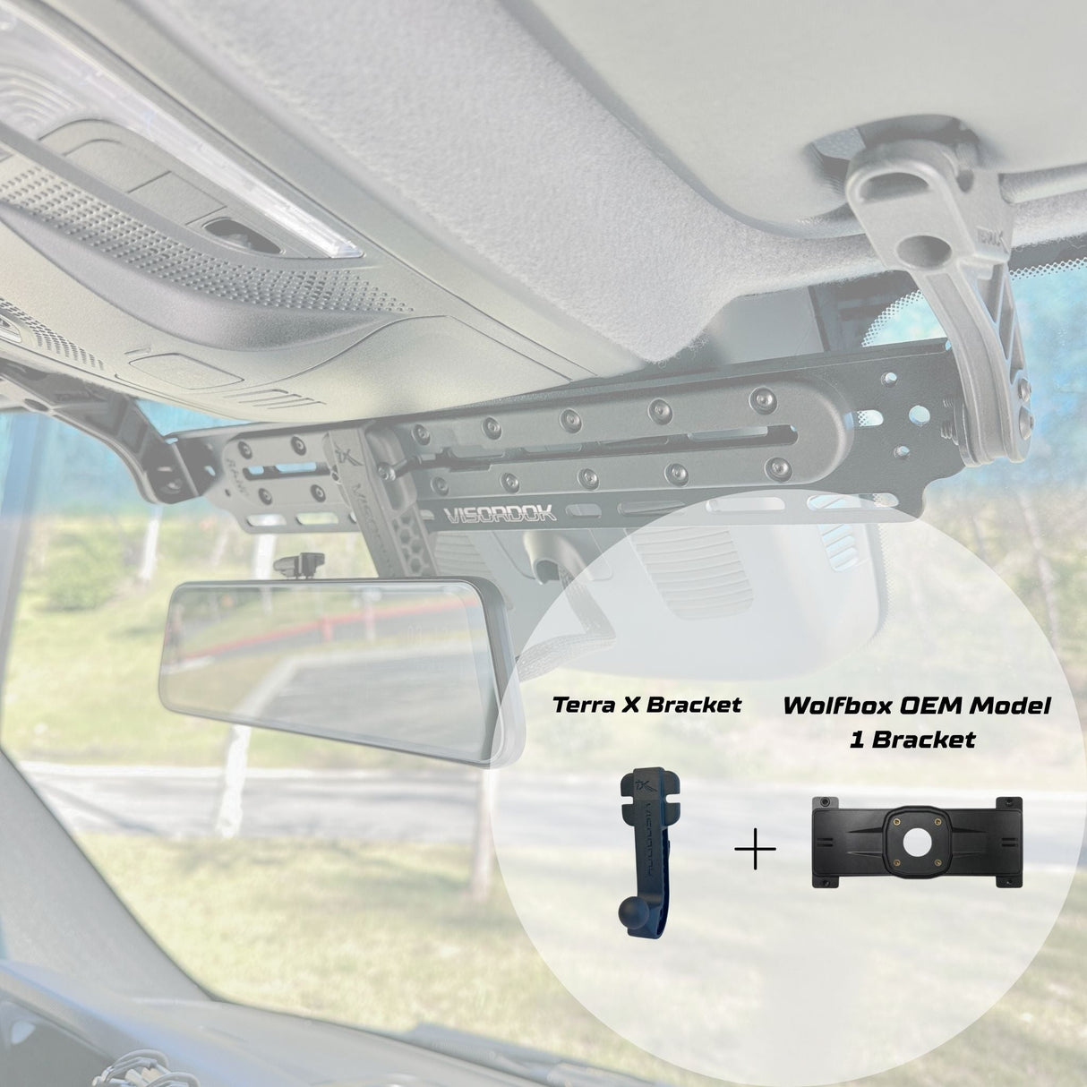 TERRA X WOLFBOX Dash Cam Visordok Track Mounting Kit