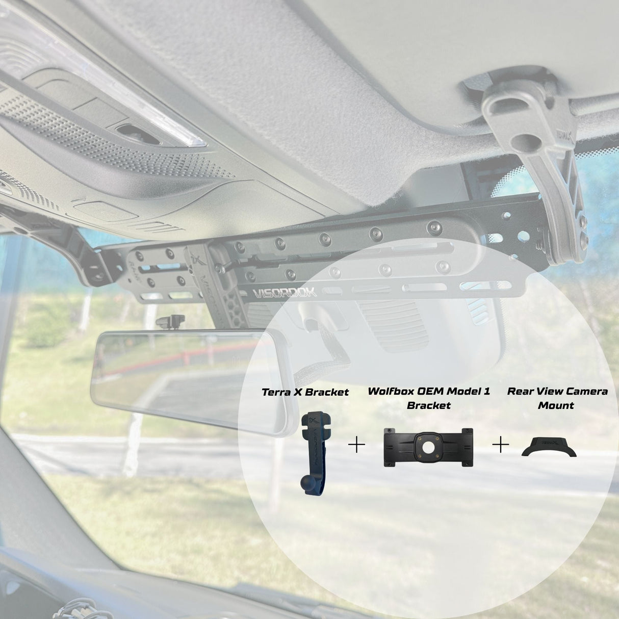 TERRA X WOLFBOX Dash Cam Visordok Track Mounting Kit