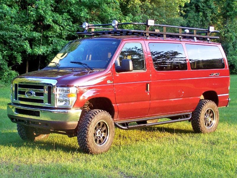 Aluminess Ford E-Series 1992-2014 Nerf Bars_Side View - Campervan HQ