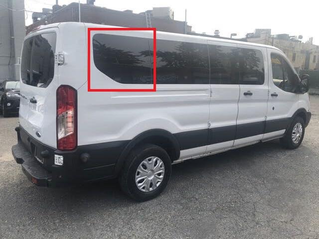 Ford Transit 2015+ Passenger Side Rear Quarter Window (Low Roof)_Slight Back Side View - Campervan HQ
