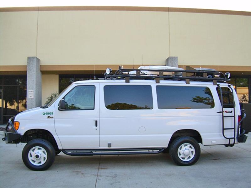 Aluminess Ford E-Series 1992-2014 Nerf Bars (Driver Side)_Front View - Campervan HQ